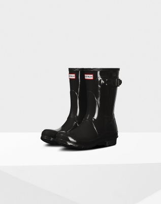 Black Women's Hunter Original Gloss Short Rain Boots | KRHU-35809