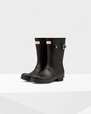 Black Women's Hunter Original Short Rain Boots | DQJV-69382