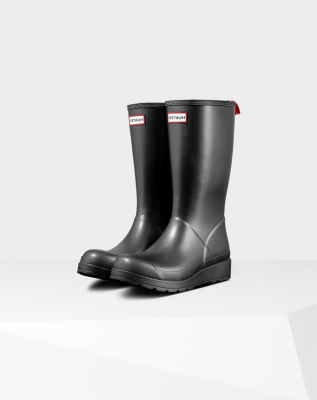 Black Women's Hunter Original Tall Pearlized Rain Play Boots | QUJL-92504