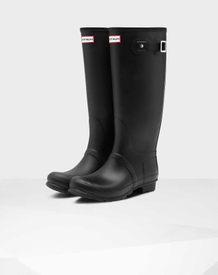 Black Women's Hunter Original Wide Leg Wellington Tall Rain Boots | QPAN-92301