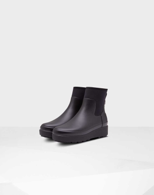 Black Women's Hunter Refined Slim Fit Neoprene Creeper Chelsea Boots | QEXF-76523