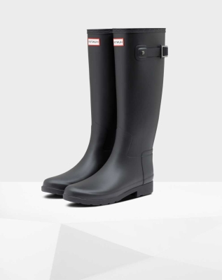 Black Women's Hunter Refined Slim Fit Wellington Tall Rain Boots | SLQM-47519