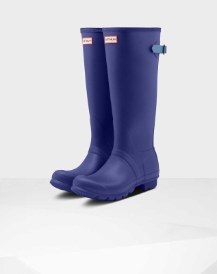 Blue Women's Hunter Original Back Wellington Tall Rain Boots | PWQI-75614