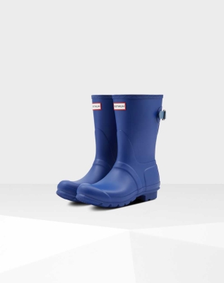 Blue Women's Hunter Original Back Wellington Short Rain Boots | TAUR-32719