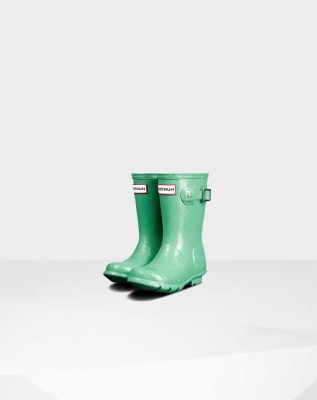 Green Kids' Hunter Original Little Starcloud Wellington Short Rain Boots | NBFH-75382