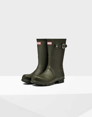 Green Men's Hunter Original Wellington Short Rain Boots | OUMG-13629