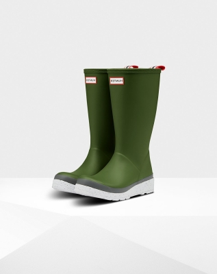 Green White Women's Hunter Original Tall Speckle Rain Play Boots | XYIQ-41762