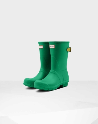 Green Women's Hunter Original Back Wellington Short Rain Boots | IULX-45872