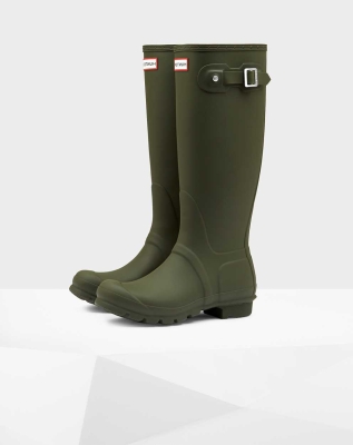 Green Women's Hunter Original Wellington Tall Rain Boots | DHFM-10543