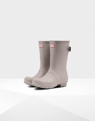 Grey Women's Hunter Original Back Adjustable Short Rain Boots | GQEI-14385