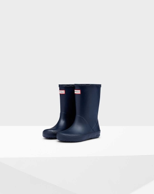 Navy Kids' Hunter Original First Classic Wellington Short Rain Boots | NOIE-18954