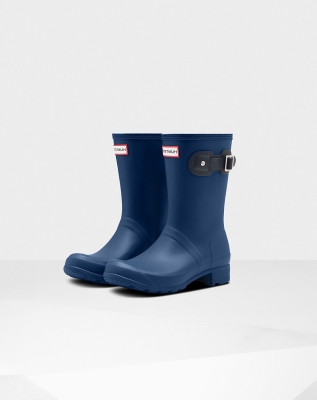 Navy Women's Hunter Original Tour Foldable Short Rain Boots | ELGH-87950