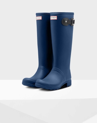 Navy Women's Hunter Original Tour Foldable Wellington Tall Rain Boots | MUNZ-85413