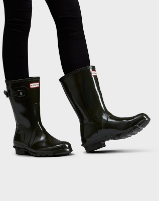 Olive Women's Hunter Original Gloss Short Rain Boots | PTKQ-63184