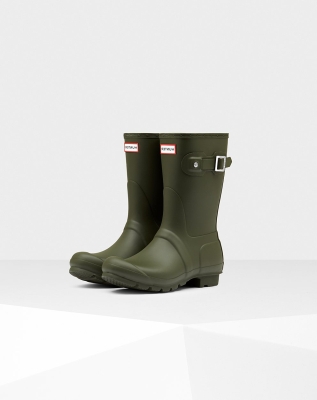 Olive Women's Hunter Original Short Rain Boots | DRYF-35109