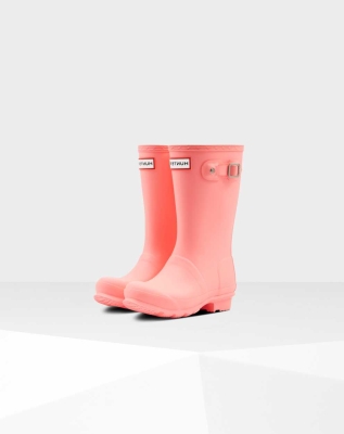 Pink Kids' Hunter Original Big Wellington Short Rain Boots | RZUJ-76215