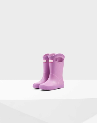 Pink Kids' Hunter Original First Classic Grab Handle Wellington Short Rain Boots | KPNC-35192