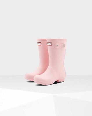 Pink Kids' Hunter Original Wellington Short Rain Boots | YRBO-61398