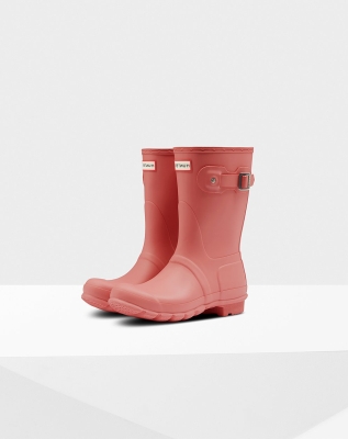 Pink Women's Hunter Original Short Rain Boots | SCHR-64827