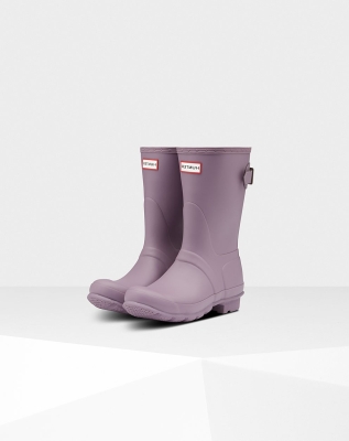 Purple Women's Hunter Original Back Adjustable Short Rain Boots | YAVL-43758