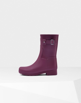 Purple Women's Hunter Refined Slim Fit Short Rain Boots | BIFX-98637