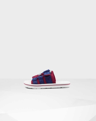 Red Blue Men's Hunter Original Beach Slides | WNJS-01837