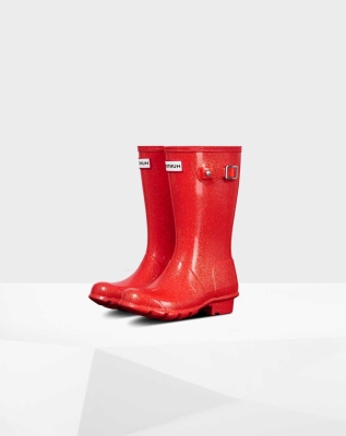 Red Kids' Hunter Original Big Starcloud Wellington Short Rain Boots | SQDY-04983