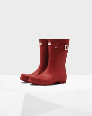 Red Men's Hunter Original Wellington Short Rain Boots | FIKZ-21397