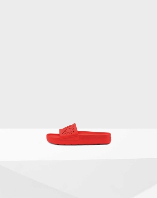 Red Women's Hunter Original Lightweight Moulded Slides | JPGW-49167