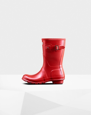 Red Women's Hunter Original Nebula Short Rain Boots | KALM-32178