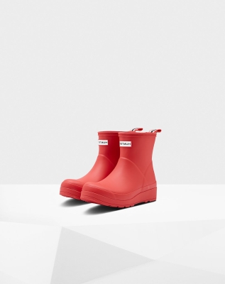 Red Women's Hunter Original Short Rain Play Boots | JDFB-53408